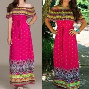 Flying Tomato | Off The Shoulder Maxi Dress Sz S